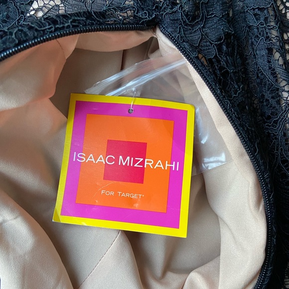 NWT Isaac Mizrahi vintage beautiful knee length black lace sheath w/nude lining. - Picture 5 of 5